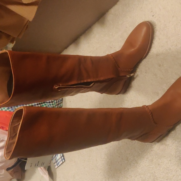 UGG Gracen Whipstitch M Brown Leather Knee High Tall Riding Boot Size 7 Women - Picture 4 of 14